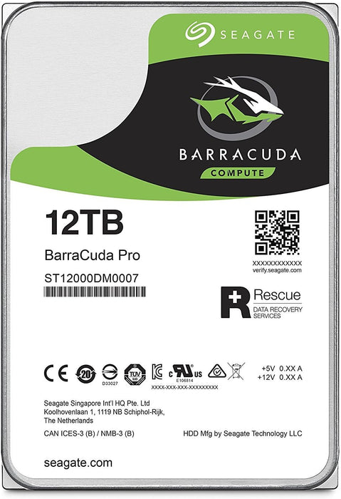 Seagate Barracuda Pro 12TB ST12000DM0007 Internal Hard Drive - Hard Drives (8.9 cm (3.5 Inches), 7200 RPM, 256MB Cache, SATA 6Gb/s, Silver) (Refurbished) - The HDDs