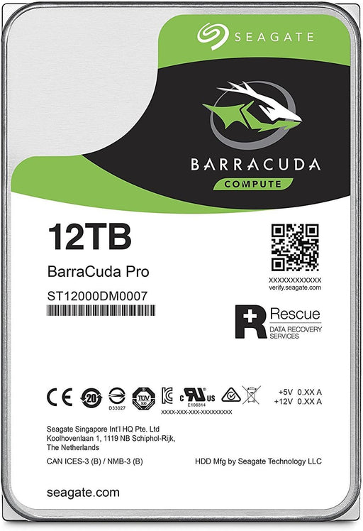 Seagate Barracuda Pro 12TB ST12000DM0007 Internal Hard Drive - Hard Drives (8.9 cm (3.5 Inches), 7200 RPM, 256MB Cache, SATA 6Gb/s, Silver) (Refurbished) - The HDDs