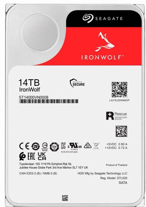 Seagate IronWolf - 14TB NAS Internal Hard Drive – 3.5 - Inch, SATA 6Gb/s, 7200 RPM, 256MB Cache for RAID Network Attached Storage (ST14000VN0008) - The HDDs