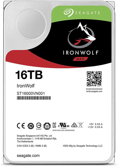 Seagate IronWolf 16TB NAS HDD Internal Hard Drive, CMR, 3.5 - Inch, SATA 6Gb/s, 7200 RPM, 256MB Cache for RAID Network Attached Storage, with Rescue Service (ST16000VN001) - The HDDs