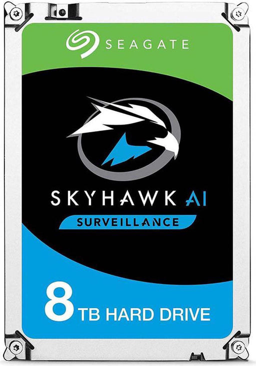 Seagate - ST8000VE000 Skyhawk AI ST8000VE000 8 TB Hard Drive - 3.5 Internal - SATA (SATA/600) - Network Video Recorder, Video Surveillance System Device Supported - 7200rpm - 256 MB Buffer - The HDDs