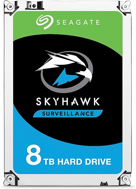 Seagate - ST8000VX004 Skyhawk ST8000VX004 8 TB Hard Drive - 3.5 Internal - SATA (SATA/600) - Video Surveillance System, Network Video Recorder Device Supported - 256 MB Buffer - The HDDs