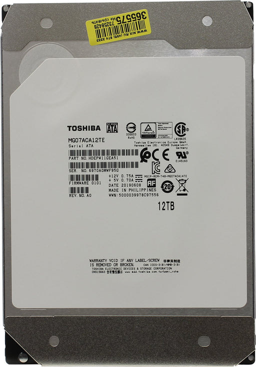 Toshiba MG Series Enterprise 12TB 3.5'' Internal HDD, SATA 6Gbit/s, 7200 RPM, 550TB/year Workload, 24/7 Operation (MG07ACA12TE) - The HDDs