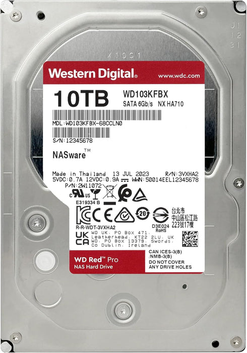 Western Digital 10TB WD Red Pro NAS Internal Hard Drive HDD - 7200 RPM, SATA 6 Gb/s, CMR, 512 MB Cache, 3.5" - WD103KFBX - The HDDs