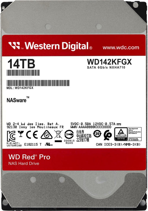 Western Digital 14TB WD Red Pro NAS Internal Hard Drive HDD - 7200 RPM, SATA 6 Gb/s, CMR, 512 MB Cache, 3.5" - WD142KFGX - The HDDs