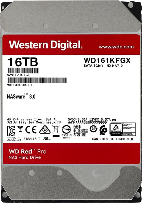 Western Digital 16TB WD Red Pro NAS Internal Hard Drive HDD - 7200 RPM, SATA 6 Gb/s, CMR, 512 MB Cache, 3.5" - WD161KFGX - The HDDs