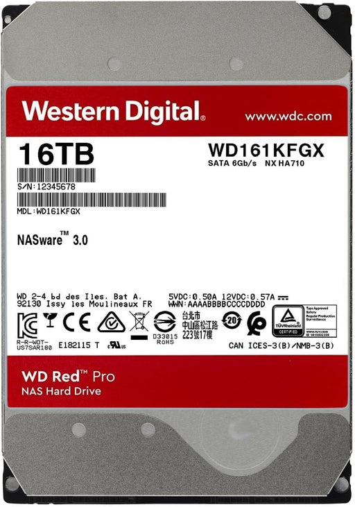 Western Digital 16TB WD Red Pro NAS Internal Hard Drive HDD - 7200 RPM, SATA 6 Gb/s, CMR, 512 MB Cache, 3.5" - WD161KFGX - The HDDs