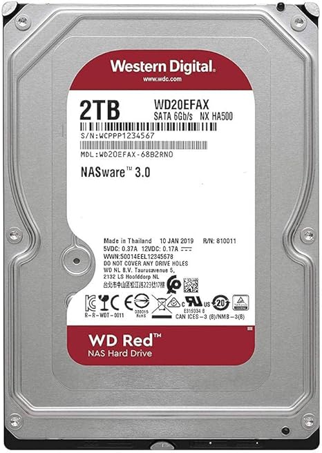 Western Digital 2TB WD NAS Internal Hard Drive HDD - 5400 RPM, SATA 6 Gb/s, SMR, 256MB Cache, 3.5" - WD20EFAX - The HDDs