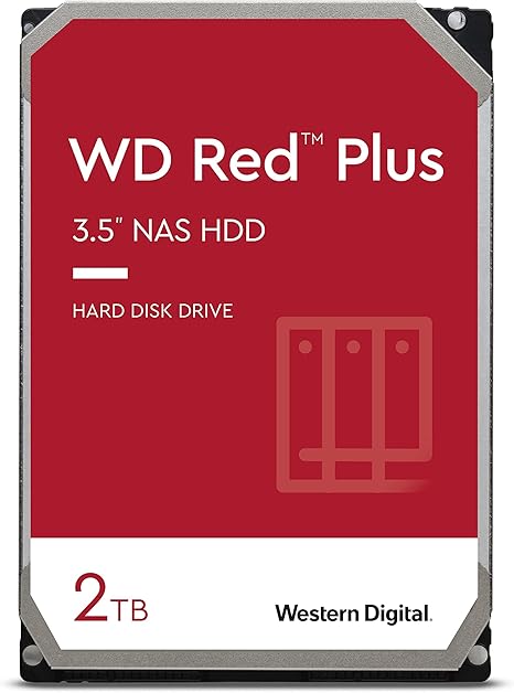 Western Digital 2TB WD Red Plus NAS Internal Hard Drive HDD - 5400 RPM, SATA 6 Gb/s, CMR, 64 MB Cache, 3.5" - WD20EFRX - The HDDs