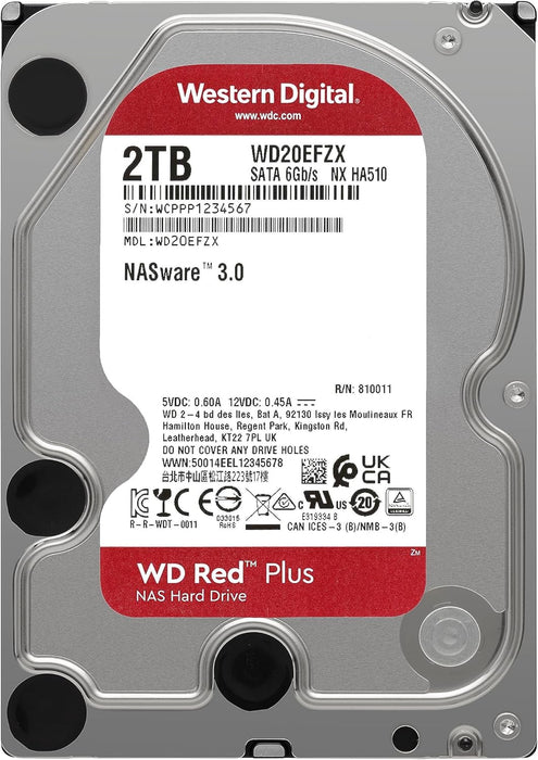 Western Digital WD Red Plus NAS Internal Hard Drive 2TB - 5400 RPM, SATA 6 Gb/s, CMR, 128MB Cache, 3.5" - WD20EFZX - The HDDs